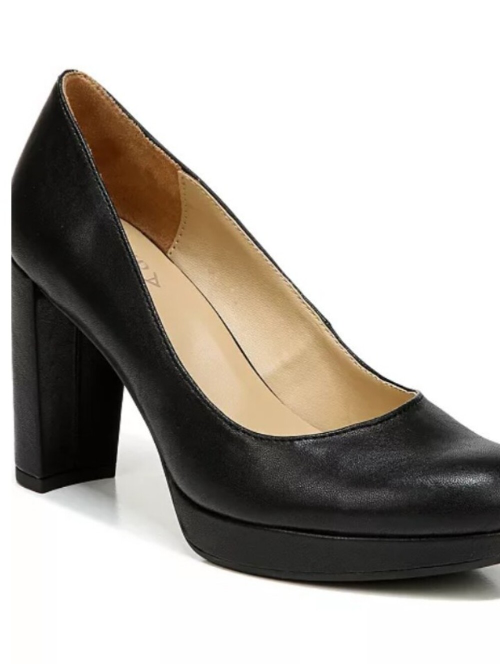 Naturalizer Black Platform Pump with Block Heel Size 8